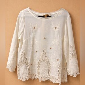 Aratta Elegant White Lace Women's Top